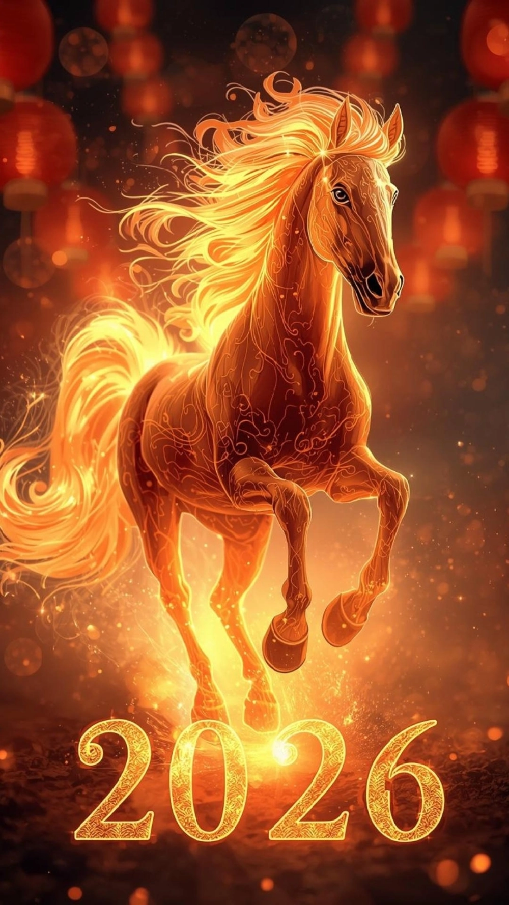 Ngựa phi nước đại tranh sơn dầu đầy nghệ thuật