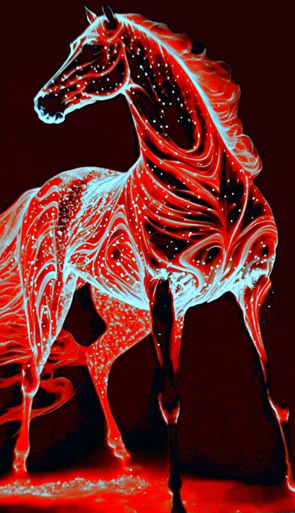 Hình nền cặp ngựa đỏ ngày tết sung túc