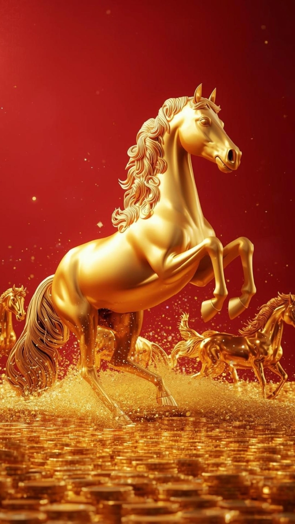 Ngựa vàng thần tài chibi dễ thương đáng yêu nhất