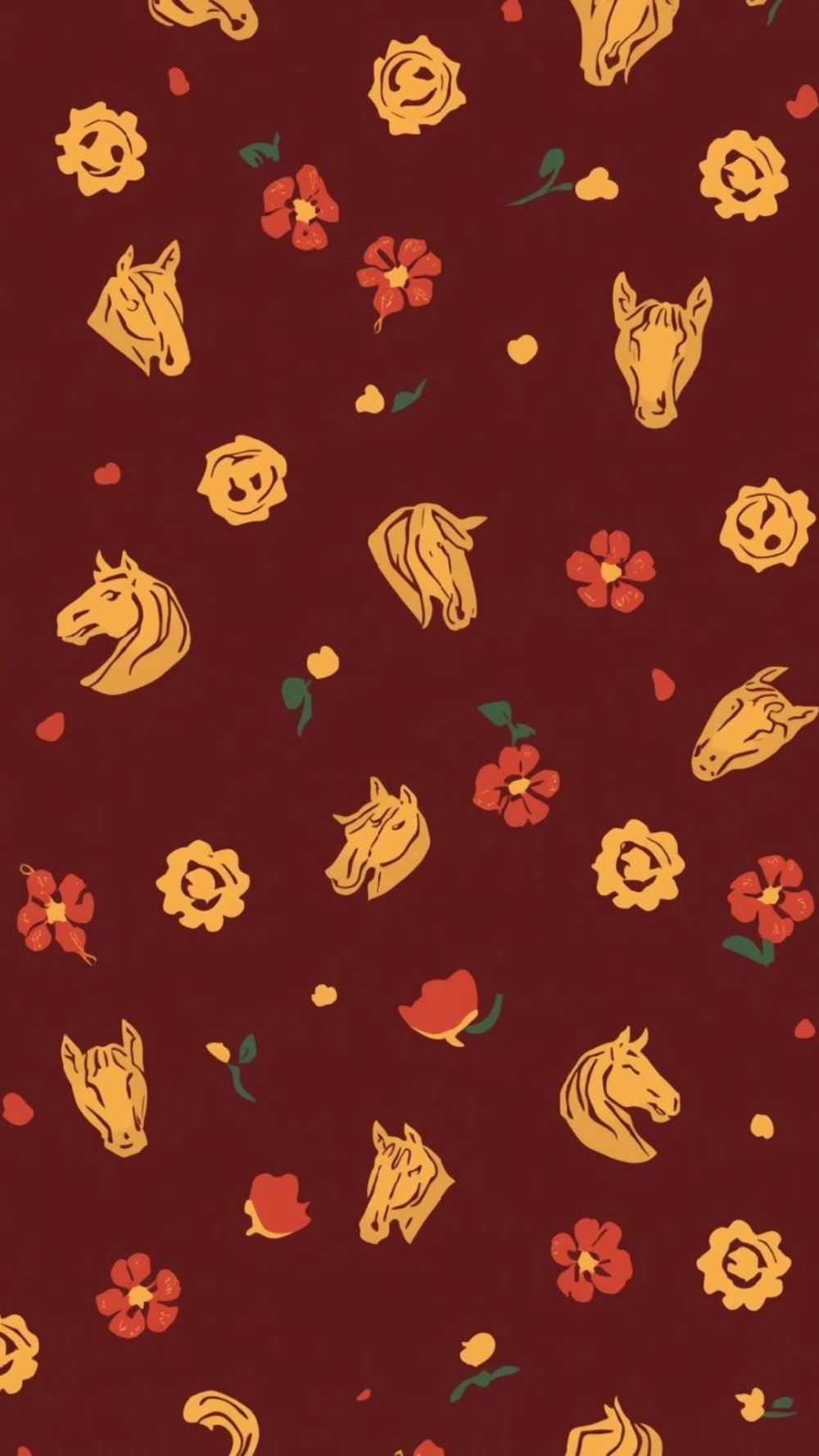 Hình nền ngựa vàng đỏ may mắn mang lại bình an