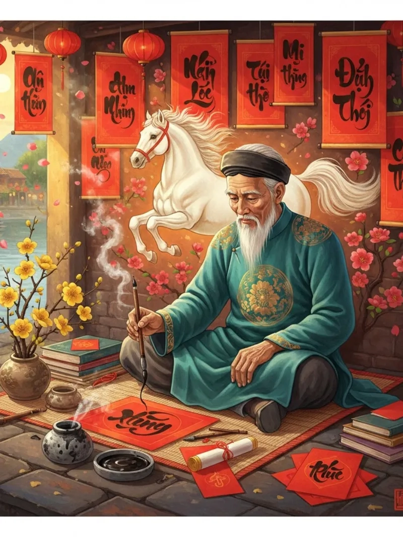 Tấm ảnh phố ông đồ đẹp nhất xuân