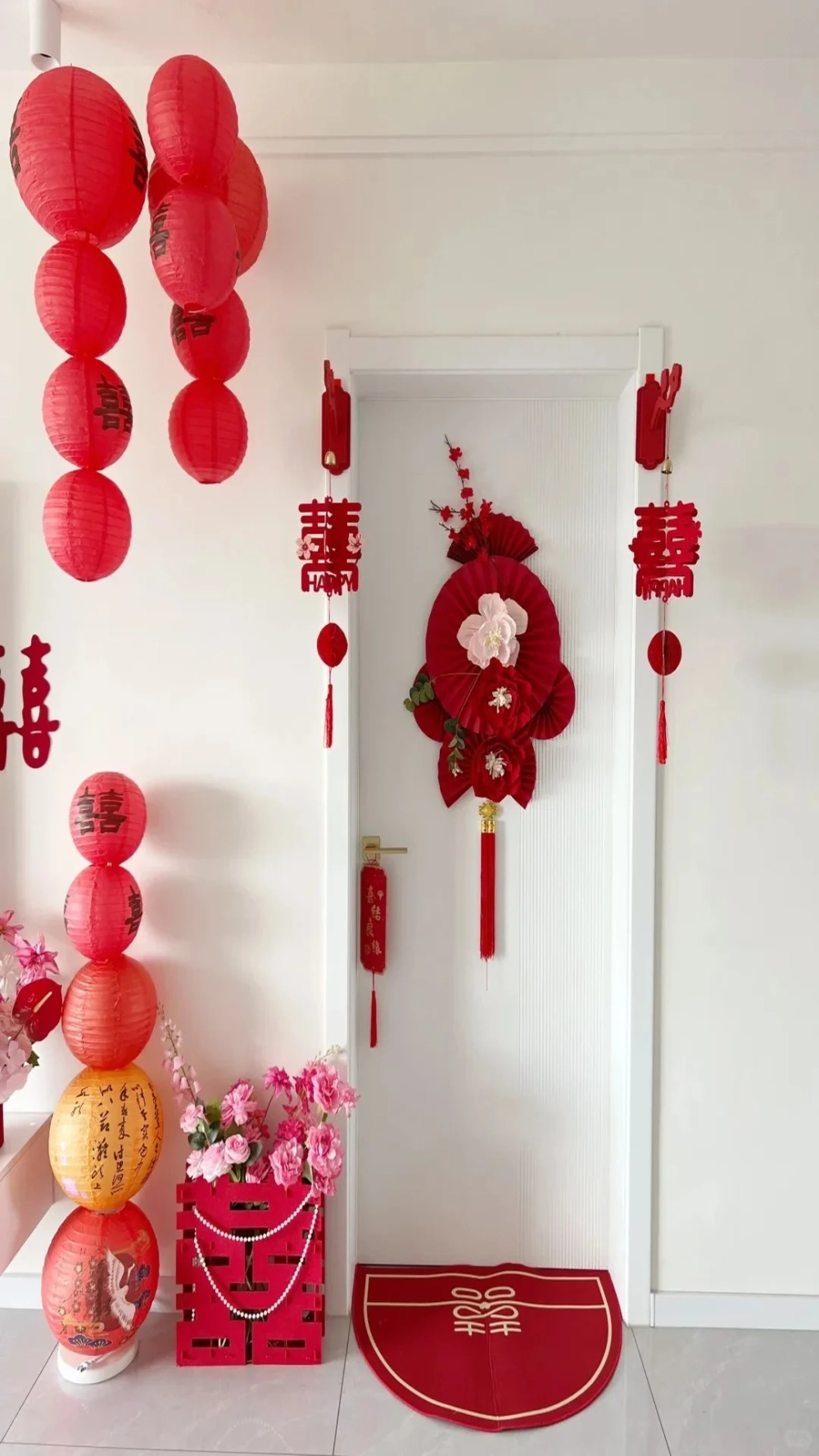 Ngày xuân thêm rực rỡ nhờ Hình nền quạt giấy đỏ ngày xuân