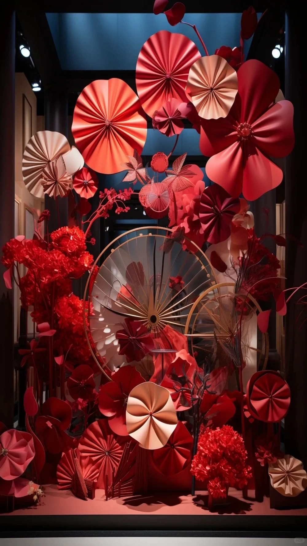 Tạo không gian sang trọng với Hình nền quạt giấy đỏ sang trọng