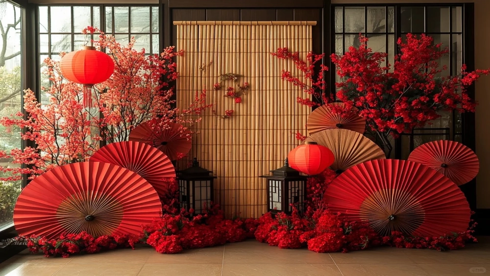 Giữ nét truyền thống qua hình nền quạt trang trí truyền thống