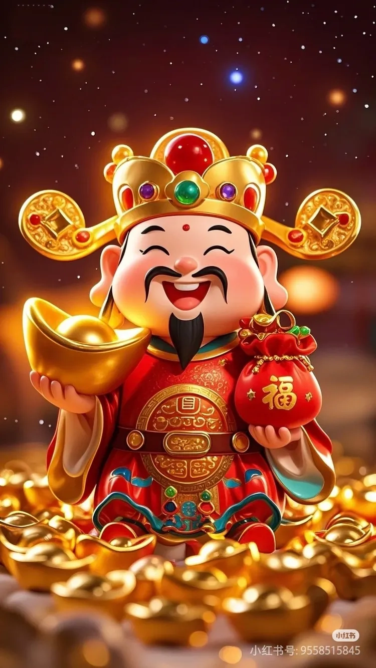 Hình nền thần tài cute thu hút tài lộc