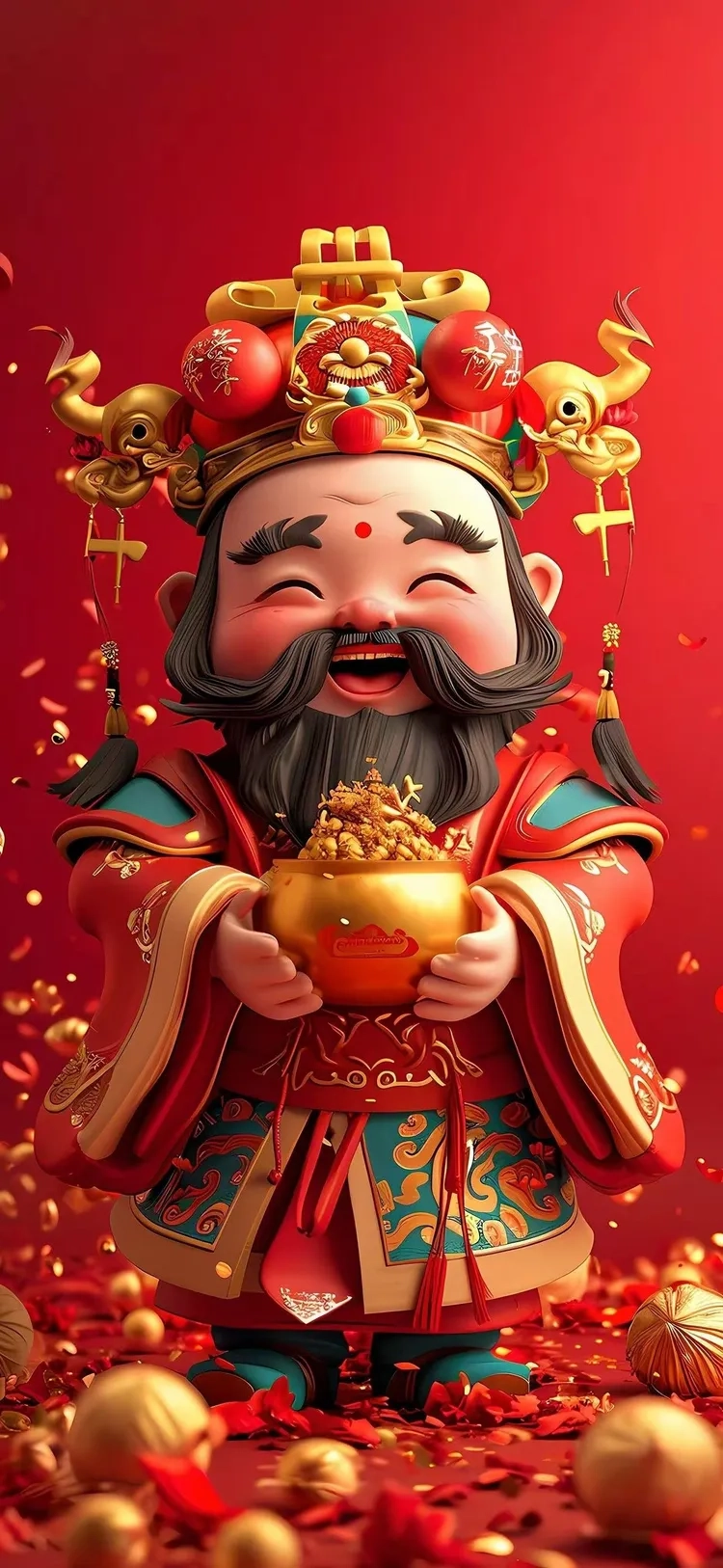 Hình nền thần tài cute cho máy tính