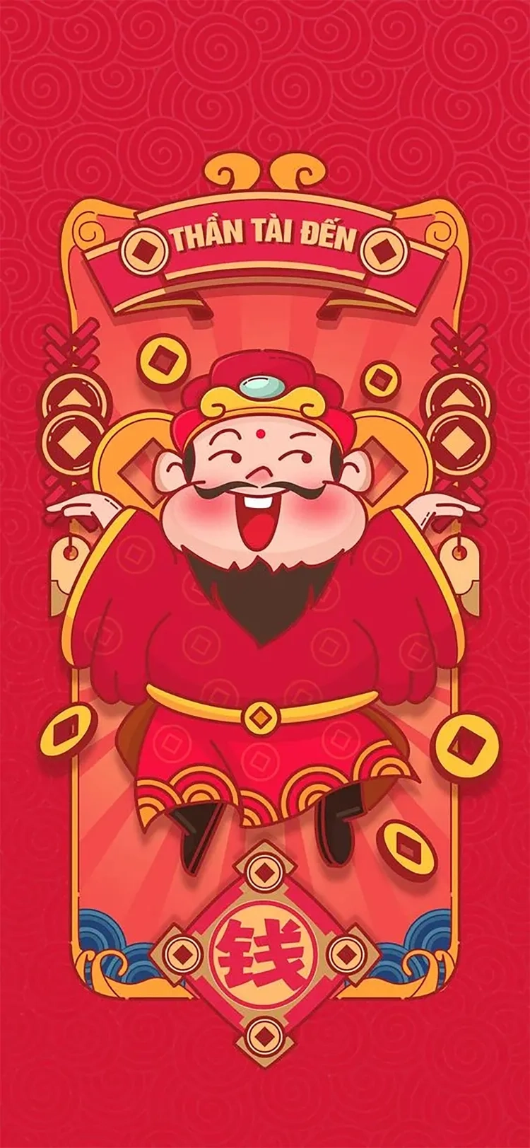 Hình nền thần tài cute may mắn phát tài