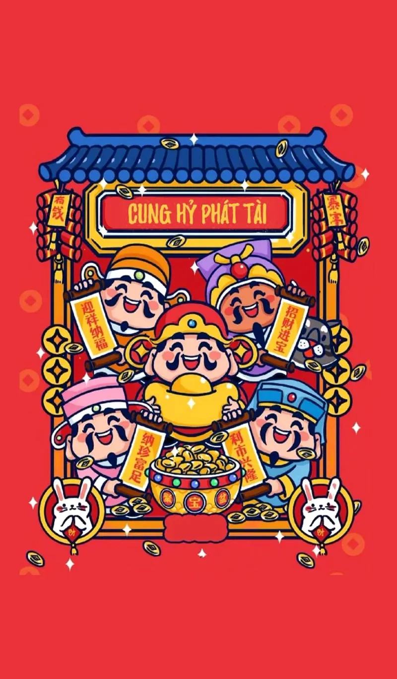 Trang trí máy xinh với hình nền thần tài đẹp