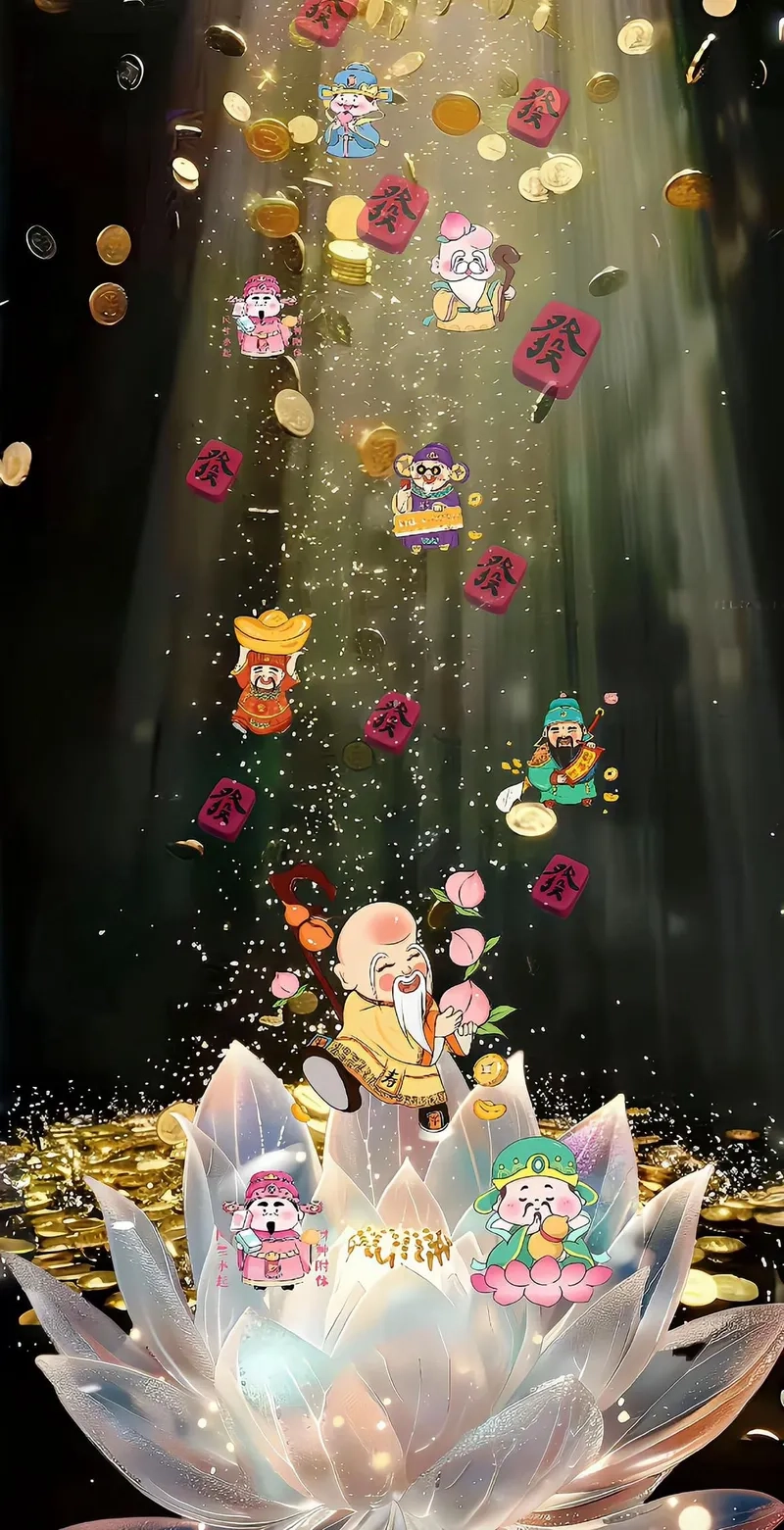 Hình nền thần tài iphone mèo may mắn xinh xắn