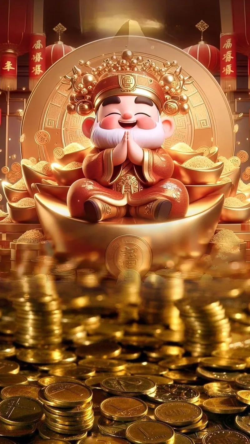 Hình nền thần tài iphone mèo thần tài 4k sắc nét