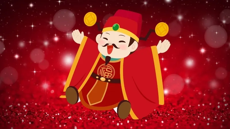 Đón năm mới cùng hình nền thần tài may mắn