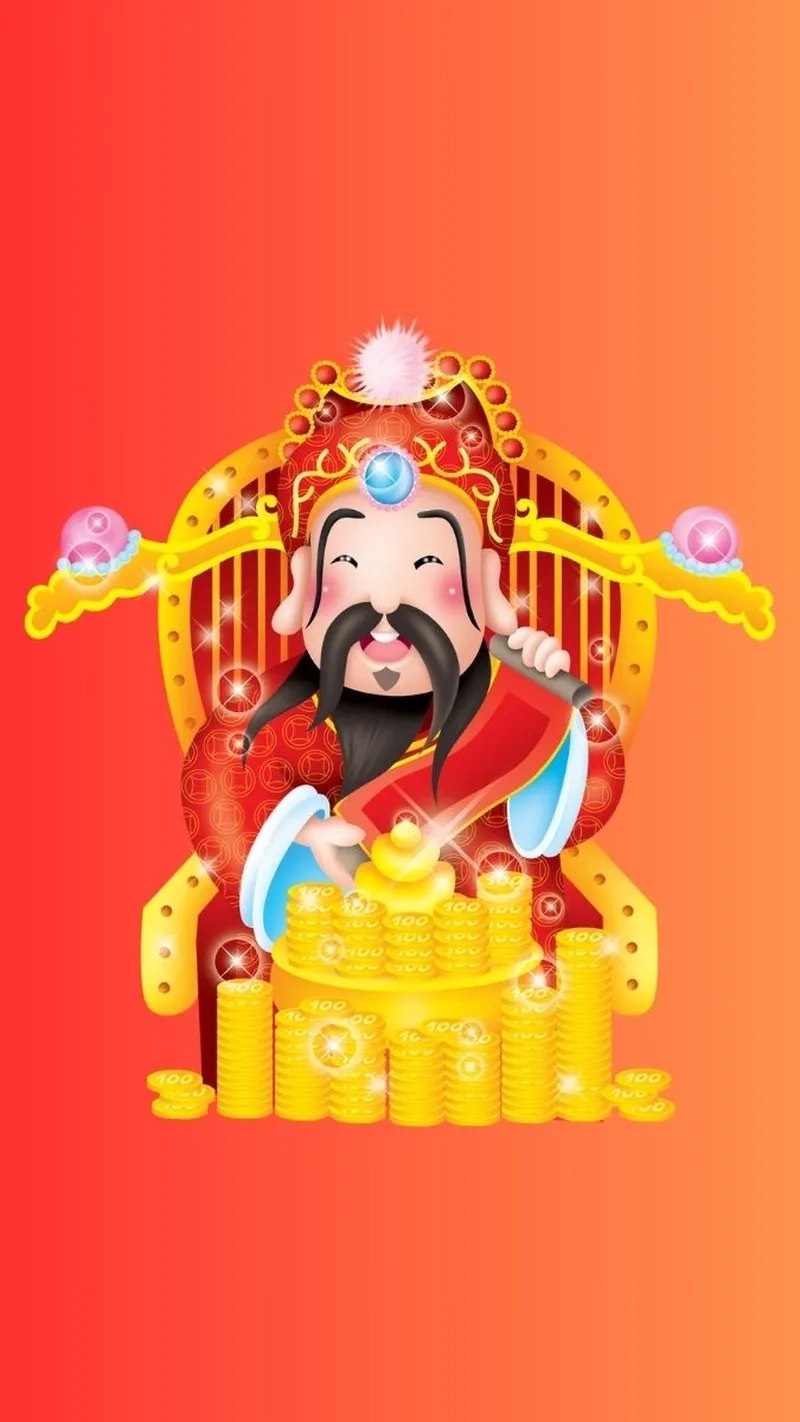 Hình nền thần tài phát lộc sắc nét theo hình nền thần tài 4k