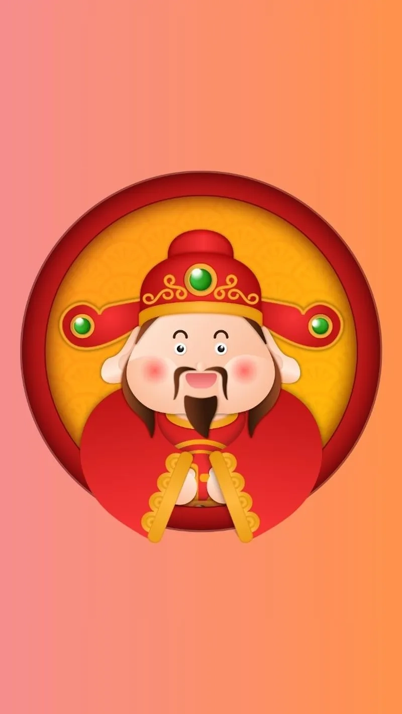 Hình nền thần tài phát lộc kết hợp hình nền mèo thần tài phát lộc