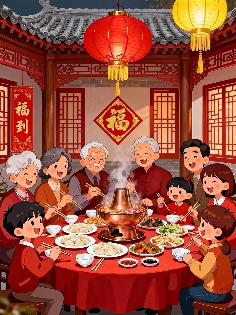 Ảnh gia đình ăn tết trọn vẹn khoảnh khắc