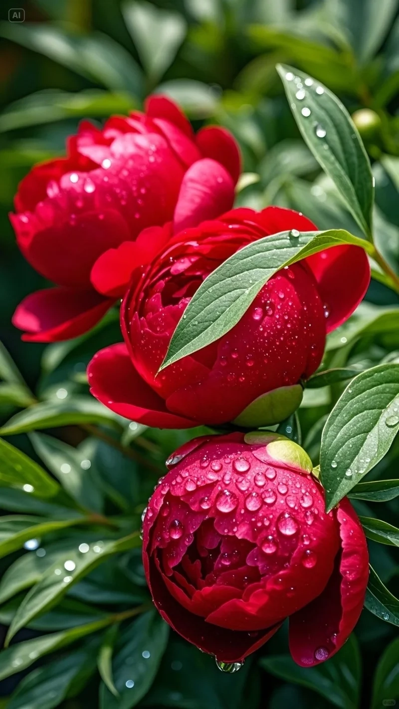 Làm mới màn hình với Hình nền hoa mẫu đơn đỏ