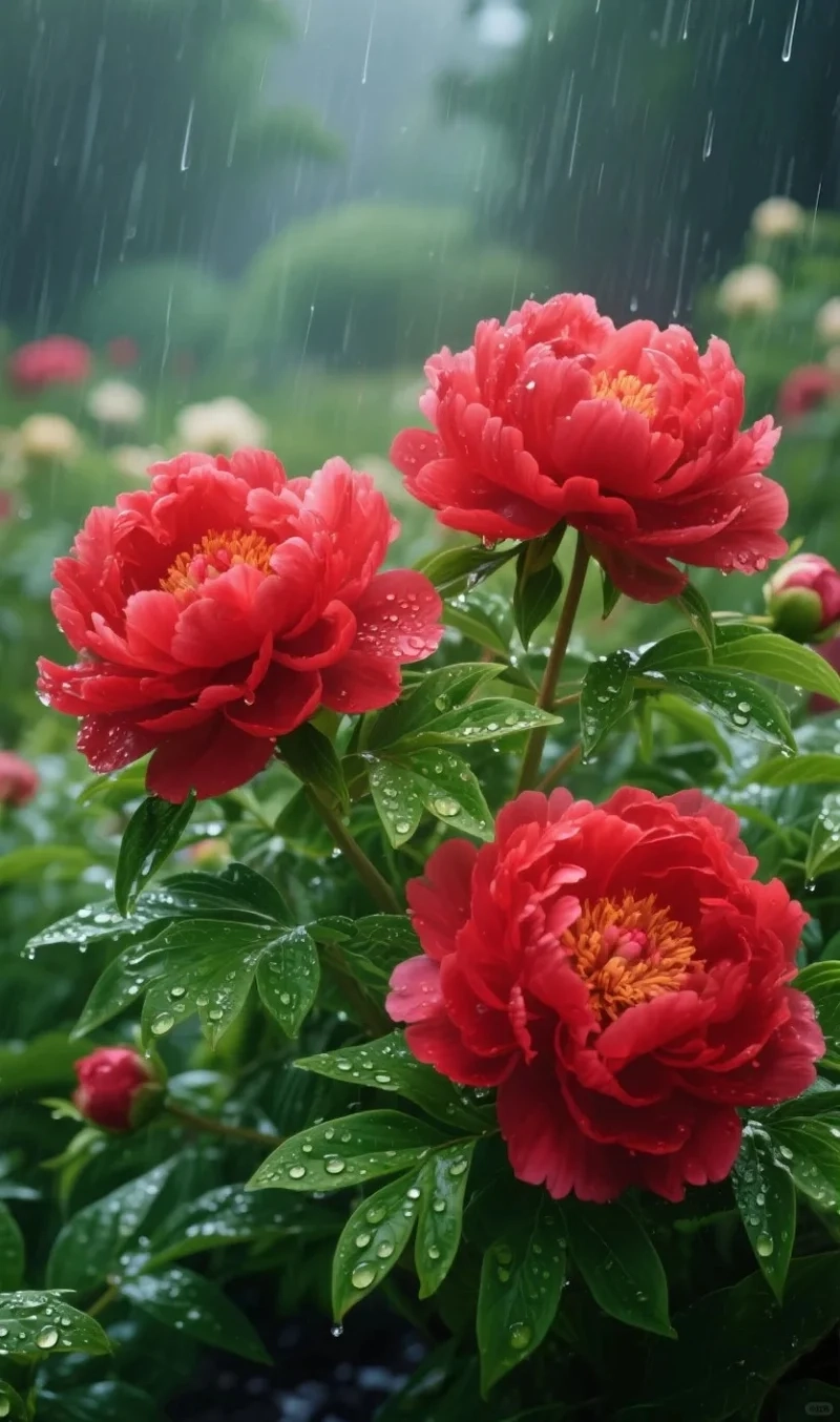 Tải Hình nền hoa mẫu đơn đỏ sang trọng