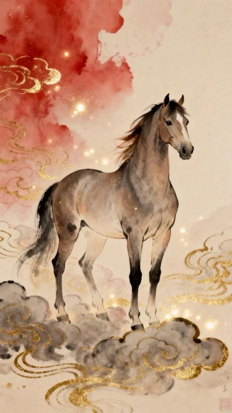 Đổi vận may cùng hình nền ngựa thần