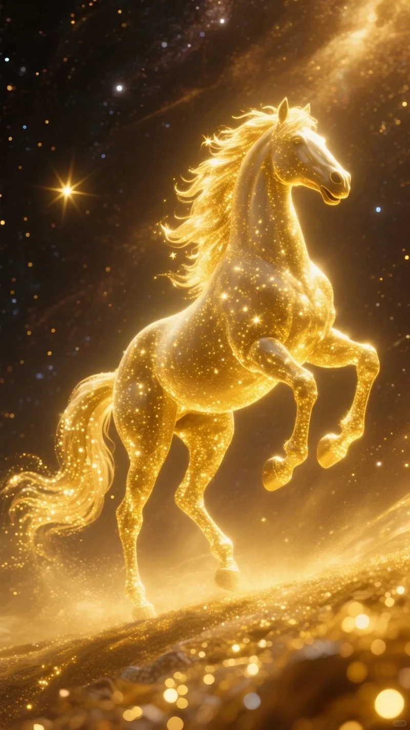 hình nền ngựa vàng tài lộc mang vận khí tốt