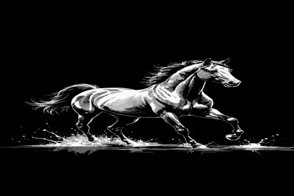 50+ Hình nền ngựa tết phong cách thủy mặc cho năm mới