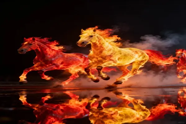 66+ hình nền ngựa lửa 4K bùng cháy đầy uy lực cho năm 2026