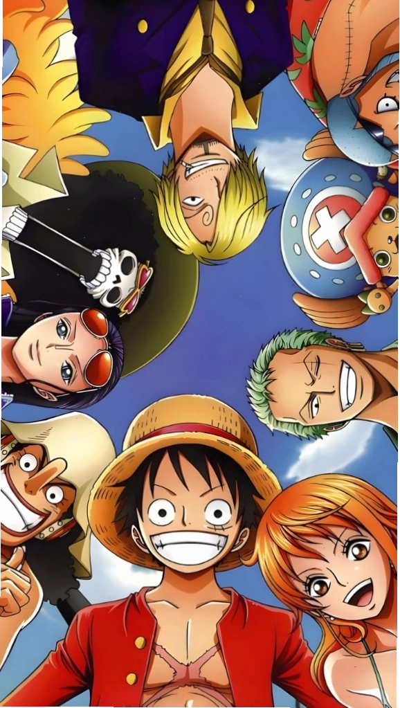 Băng Mũ Rơm cười rạng rỡ trong hình nền điện thoại One Piece