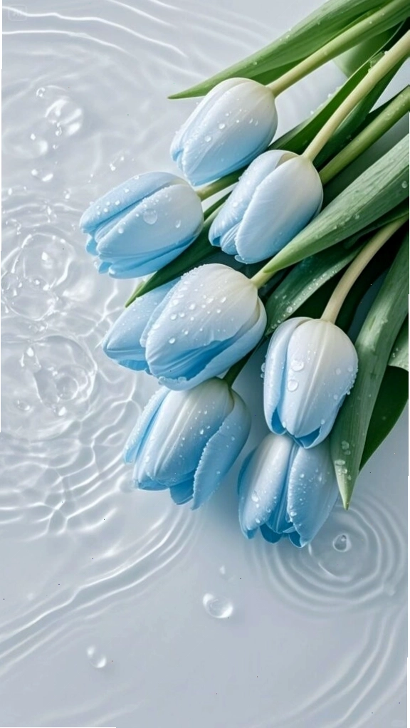 Bình hoa tulip tím đặt trên bàn, ánh sáng dịu nhẹ
