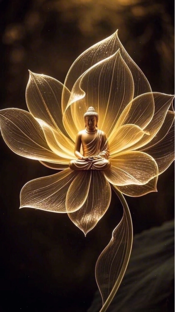 Bông hoa sen rạng ngời dưới ánh sáng vàng, tỏa sắc hương thanh tao