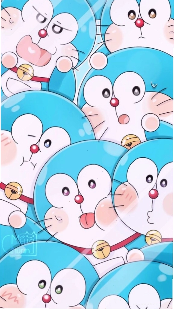 Cả đội quân Doraemon xanh biếc, tinh nghịch