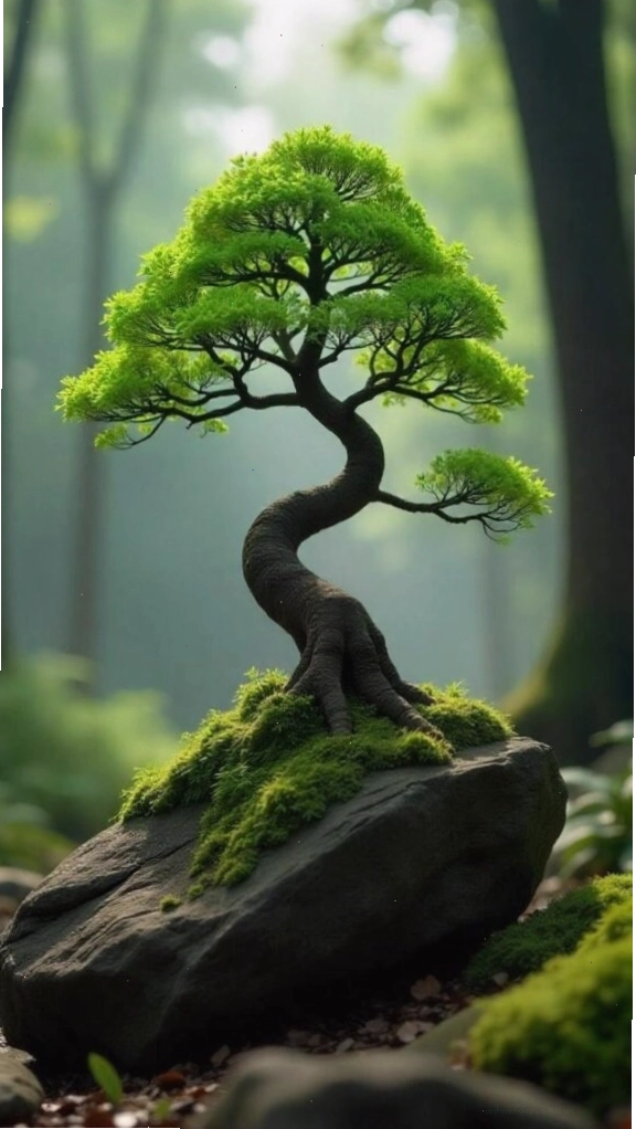Cây bonsai xanh tốt, mang ý nghĩa phát triển và tài lộc cho người mệnh Mộc