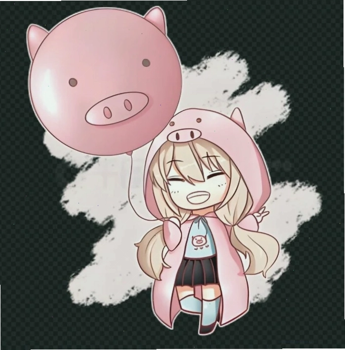 Chú heo con màu hồng chibi đáng yêu