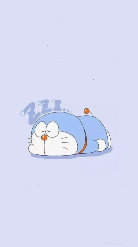 Chú mèo máy Doraemon đang ngủ gật