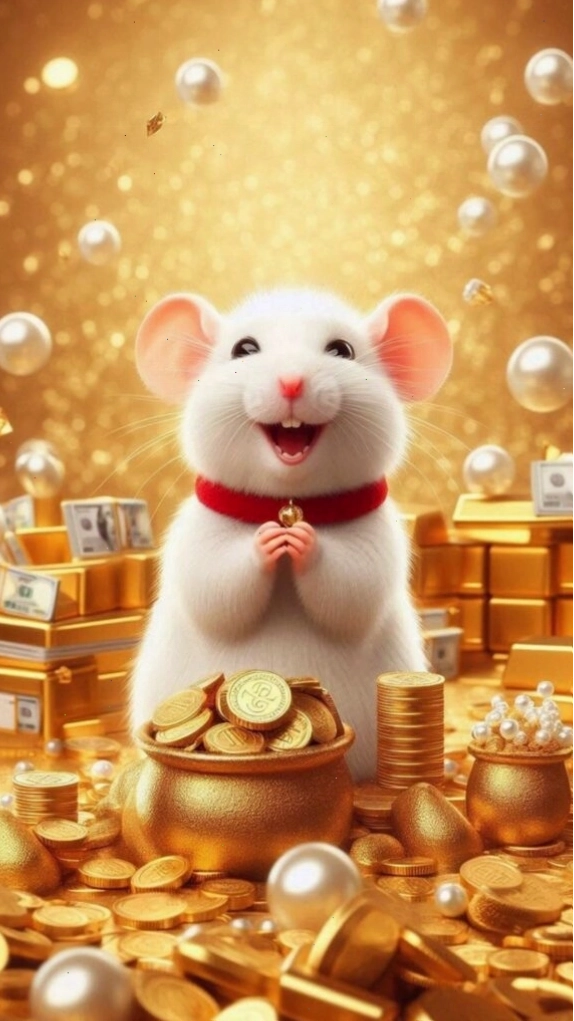 Chuột cười rạng rỡ bên kho báu