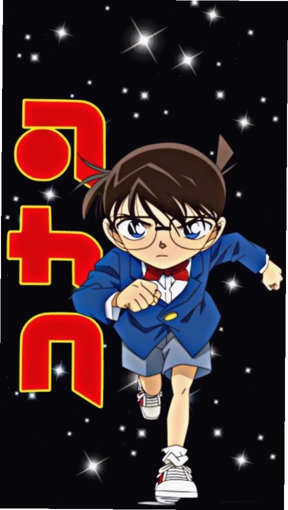 Conan thực hiện hành động mạnh mẽ theo phong cách anime