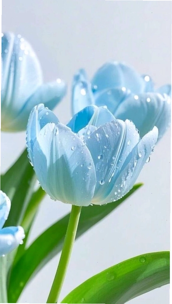 Đường nét mềm mại của cánh hoa tulip tím dưới ánh sáng