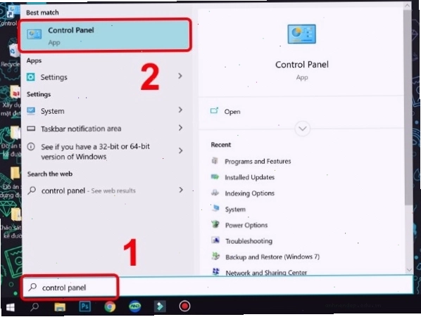 Giao diện Control Panel để tùy chỉnh chuột