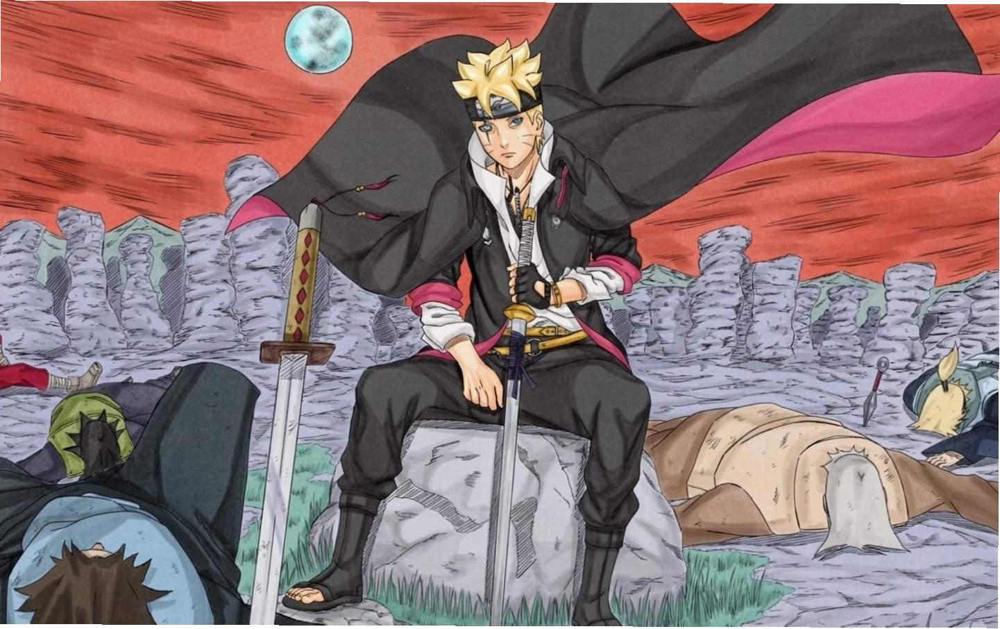 Hình ảnh Boruto lạnh lùng tiêu diệt các kẻ săn đuổi