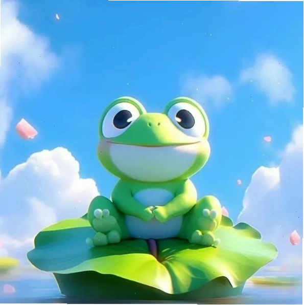 Hình ảnh con ếch cute với đôi má hồng đáng yêu