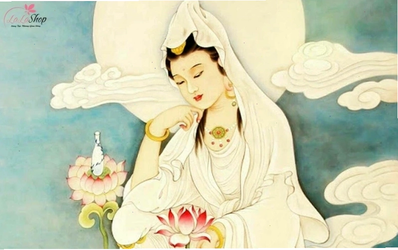 Hình ảnh Quan Thế Âm Bồ Tát từ bi với nụ cười hiền hậu