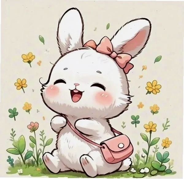 Hình ảnh thỏ chibi đơn giản nhưng thu hút