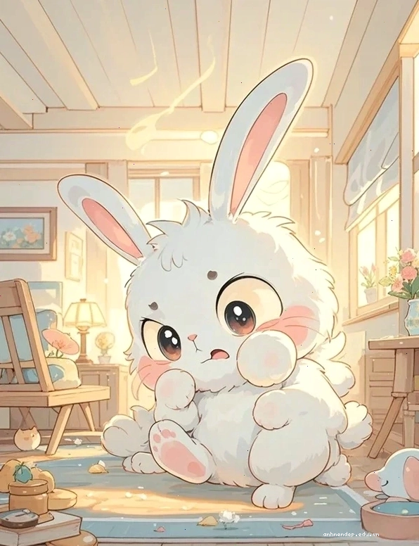 Hình con thỏ dễ thương theo phong cách chibi