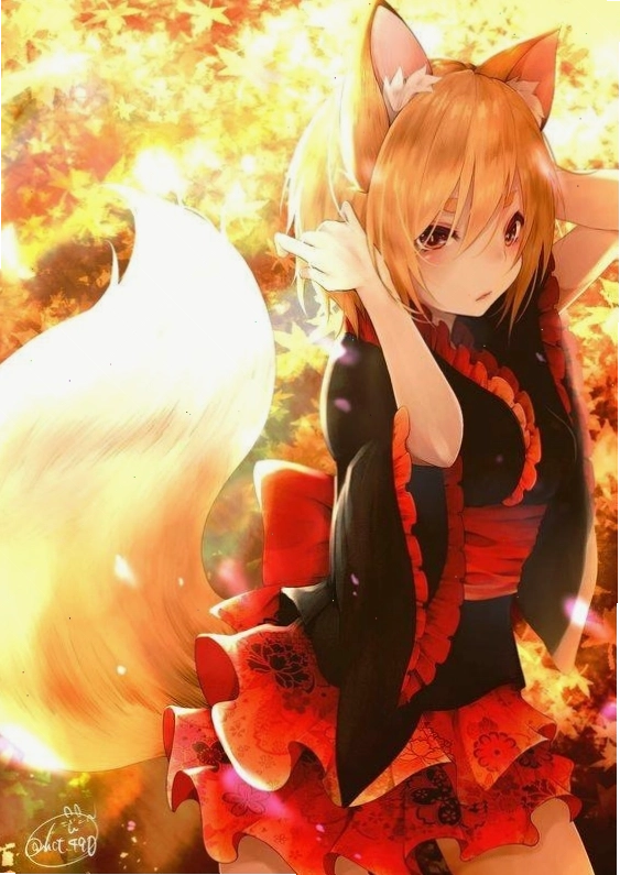 Hình hồ ly anime cute dễ thương, phù hợp cho những ai yêu thích phong cách ngộ nghĩnh