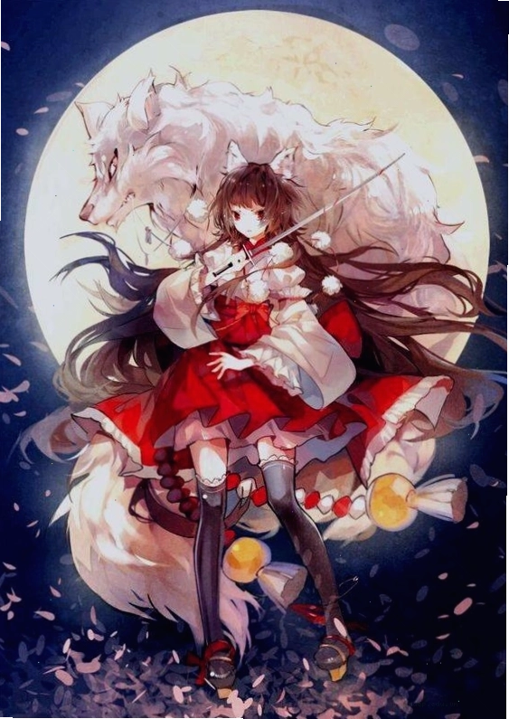 Hình hồ ly Anime xinh đẹp với tông màu chủ đạo là tím huyền bí