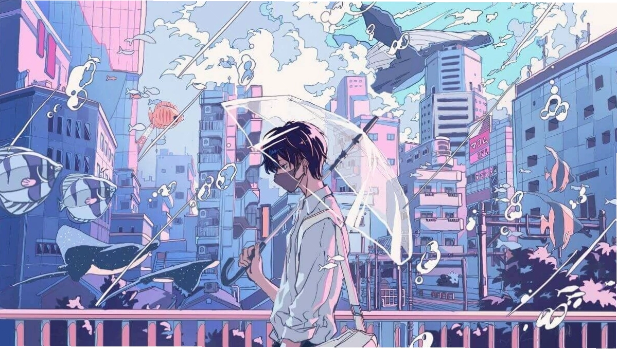 Hình nền anime nam mạnh mẽ và cuốn hút cho màn hình laptop