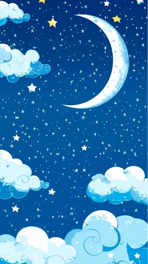 Hình nền bầu trời với những đám mây và ngôi sao