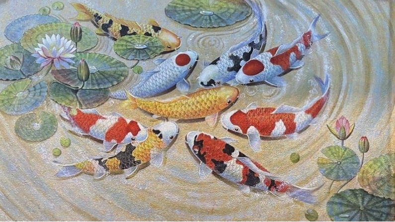 Hình nền cá chép hóa rồng ấn tượng