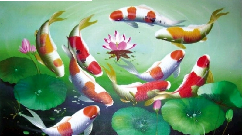 Hình nền cá chép hóa rồng với phong cách nghệ thuật