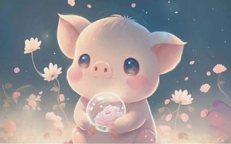 Hình nền con lợn ngộ nghĩnh với biểu cảm hài hước