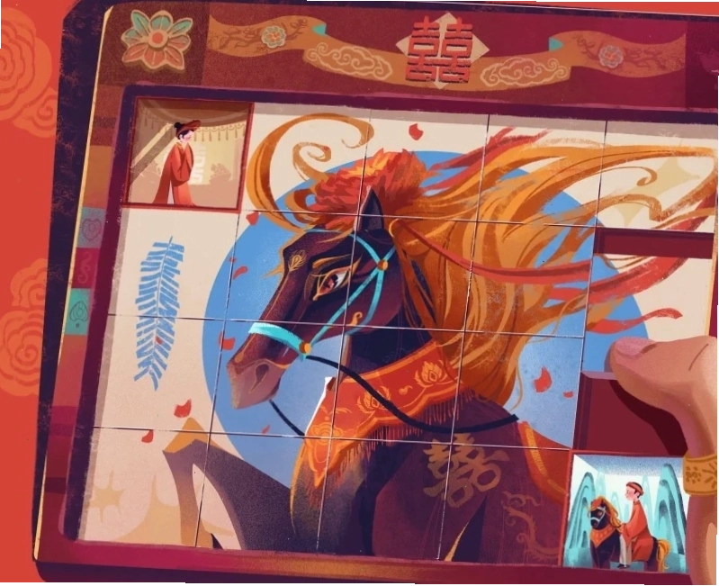 Hình nền con ngựa gắn thiết kế với boardgame