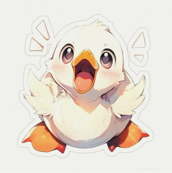 Hình nền con vịt chibi đáng yêu đang vui đùa