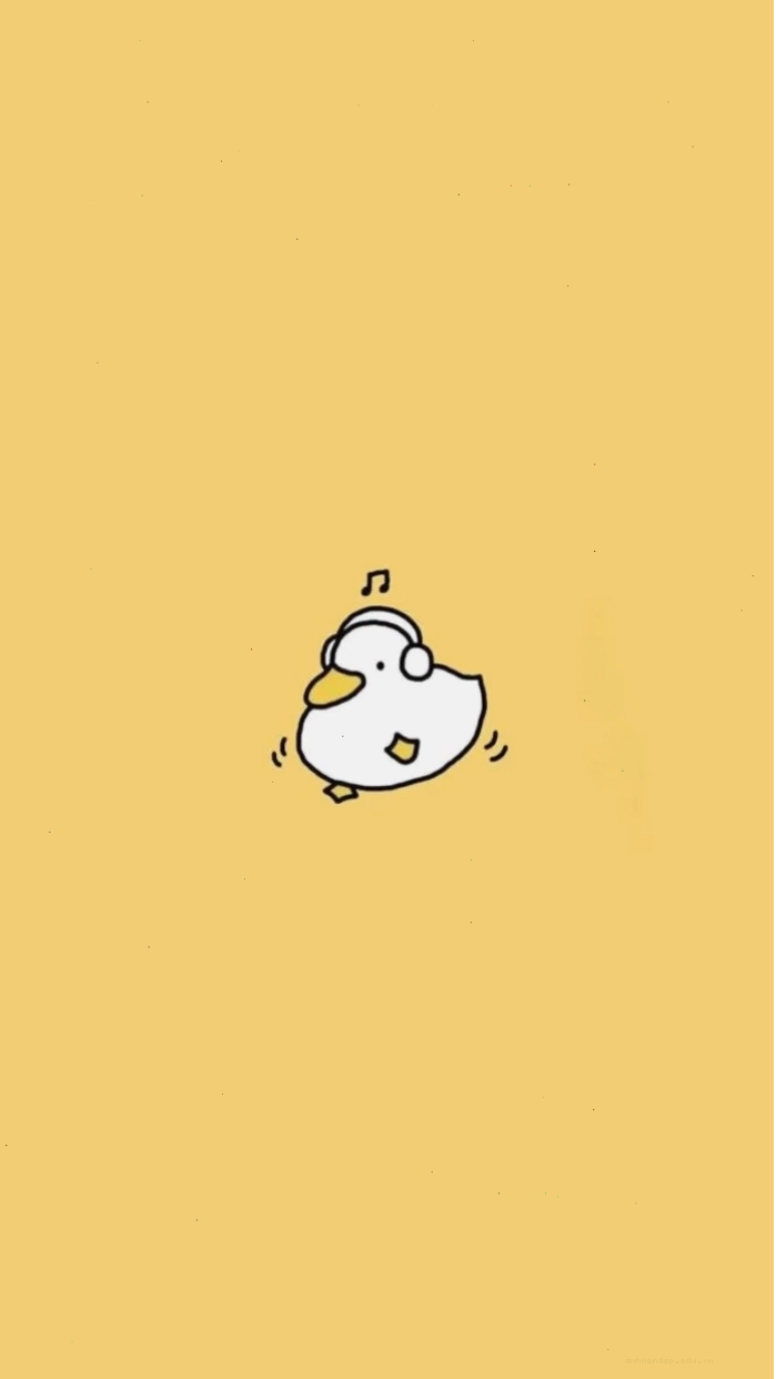Hình nền con vịt chibi siêu cute với đôi mắt to tròn